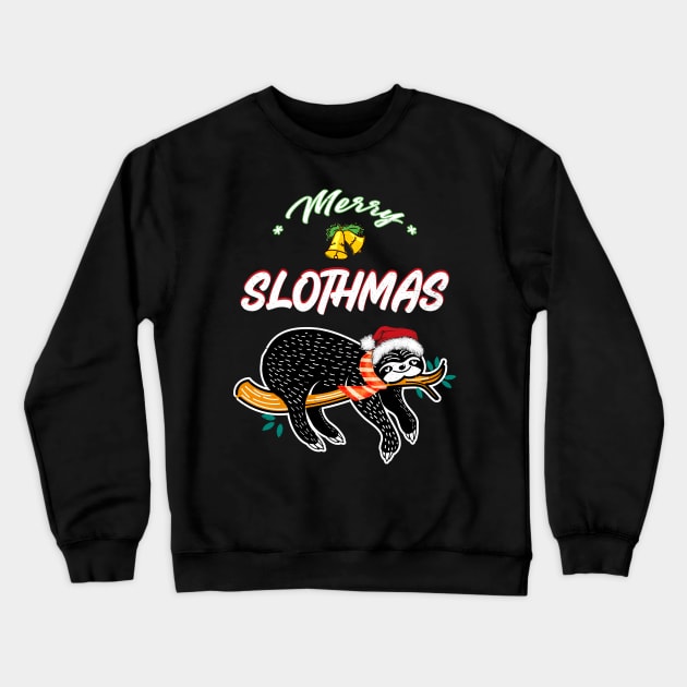 Merry Slothmas Crewneck Sweatshirt by MZeeDesigns